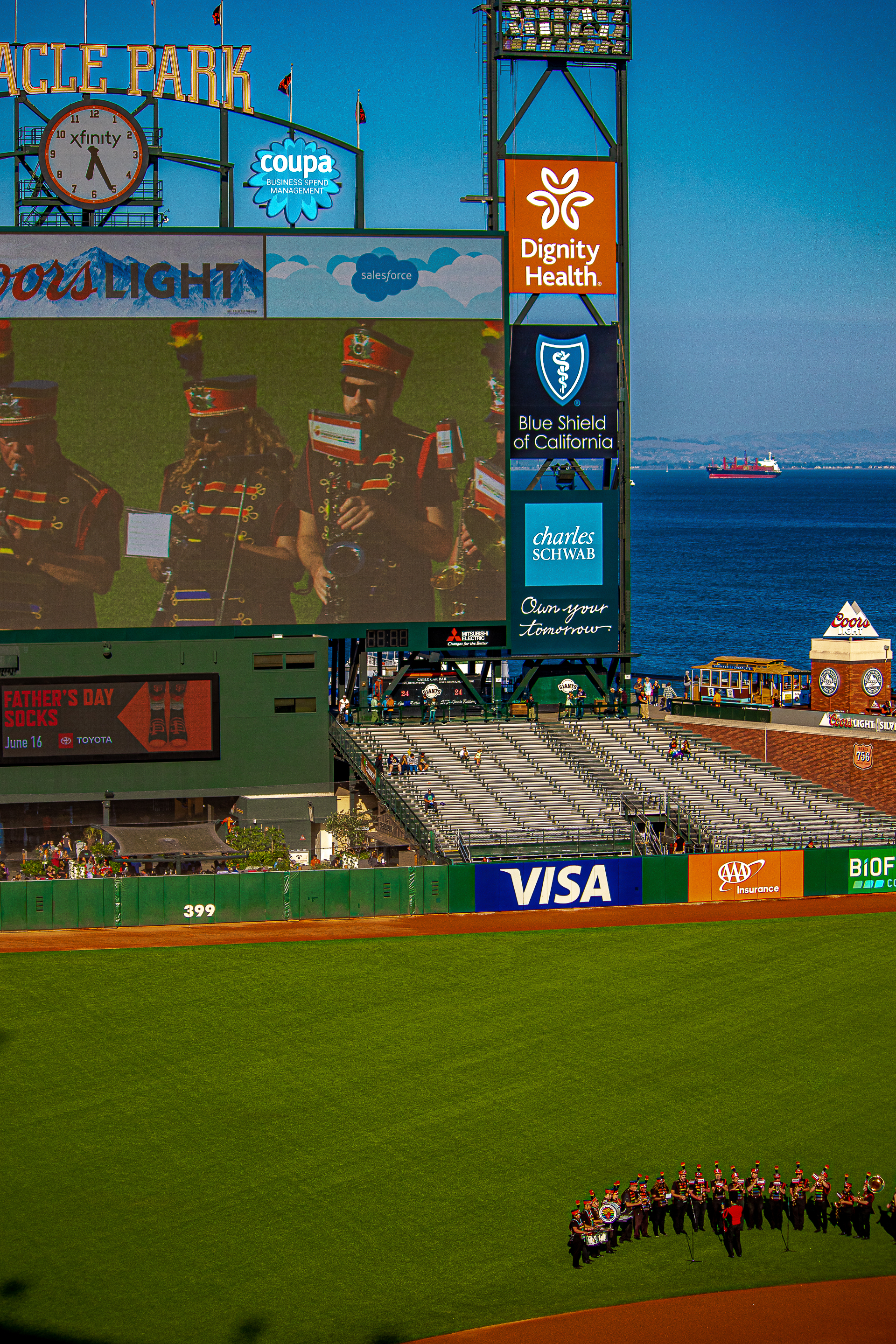 Oracle Park Pride Night — full band performance on the field